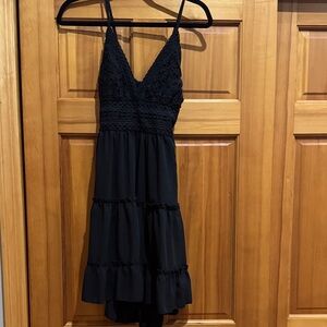 Elegant Black Lace Mini Dress